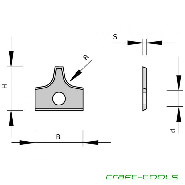 Stehle 50811824  Radius-Wechselplatten mit 2 Schneidradien und Bodenfase Zeichnung